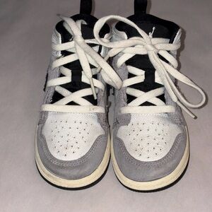 Jordan Kids White, Gray & Black Lace-Up Sneakers